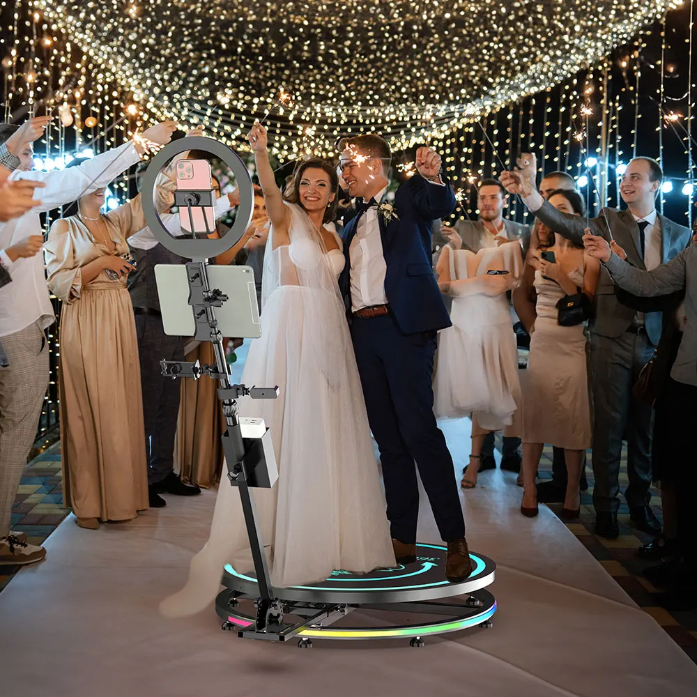 Hot Sale Portable 360 Spin Photo Booth For Wedding And Family Parties Automatic Video PhotoBooth 57/68/80/100 Cm CD Model