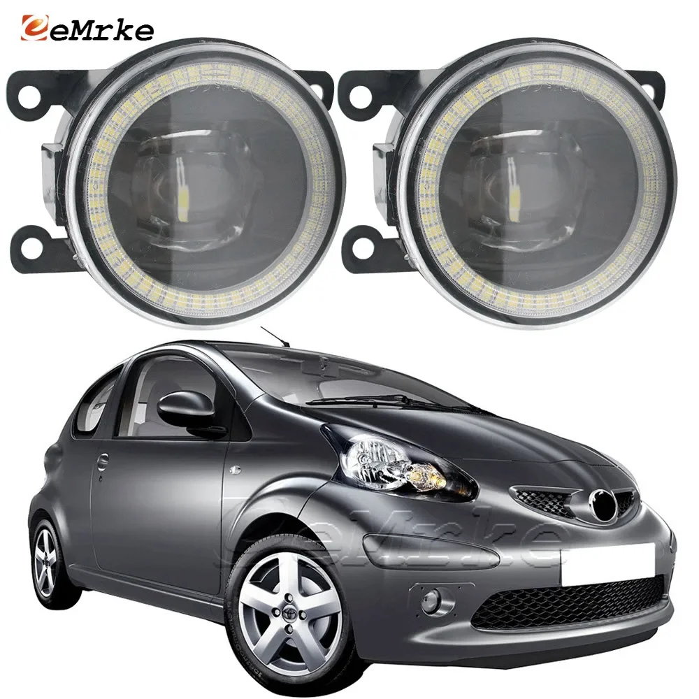 

LED Front Fog Light Lamp Cut-Line Lens for Toyota Aygo B10 2005 2006 2007 2008 Angel Eye DRL Daytime Running Lights Car-Styling