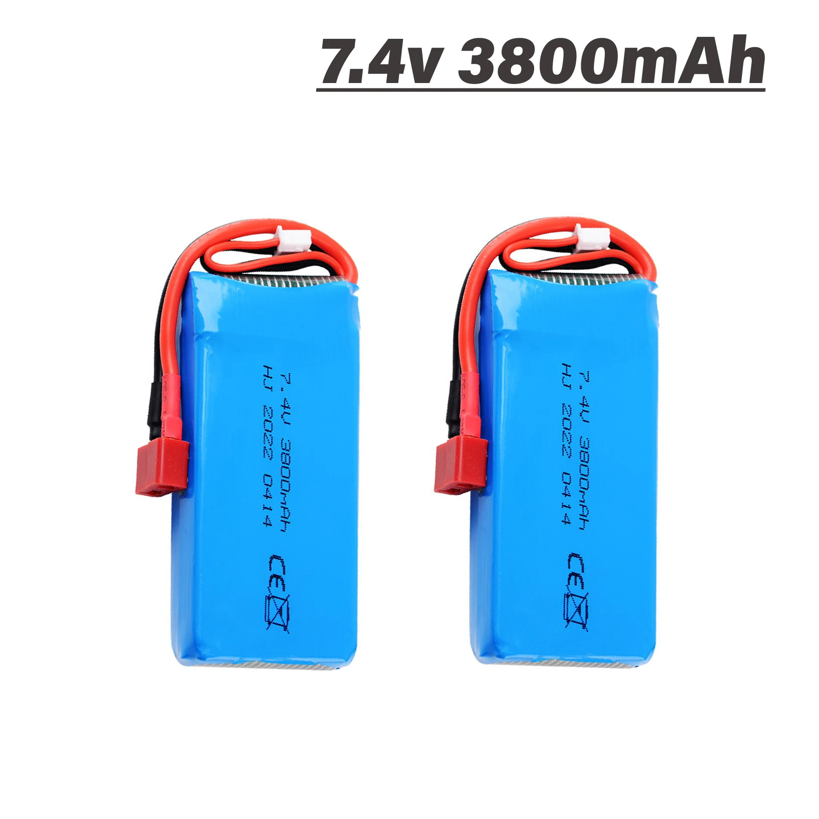 

7.4 V 3800mAh 40C 2s Lipo Battery Rechargable T plug for Wltoys 144001 144010 124017 124019 12428 12423 R/C Car Parts