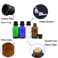 10Pcs 5/10/15/20/30/50/100ml Empty Glass Essential Oil Bottles w/ Orifice Reducer Dropper Tips For Cosmetic Perfume Aromatherapy