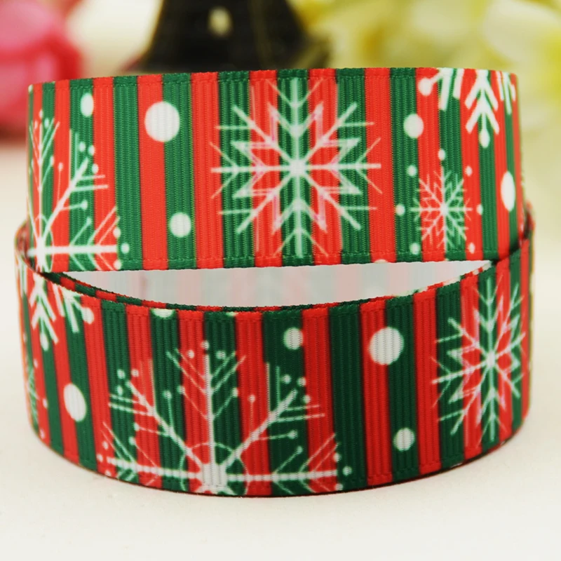 22mm 25mm 38mm 75mm Christmas cartoon printed Grosgrain Ribbon party decoration 10 Yards satin ribbons