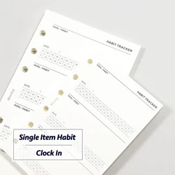 Fromthenon Minimalist Ledger Loose Leaf Paper A6A7 Single Item Habit Clock in Loose Leaf Replacement Function Inner Page