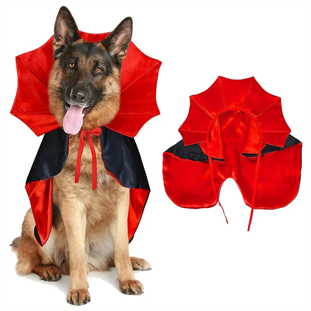 Dog Halloween Costumes Vampire Cloak Costume Funny Dog Devil Costume Cape Halloween Costumes Pet Cat Dog Festival Party Clothing