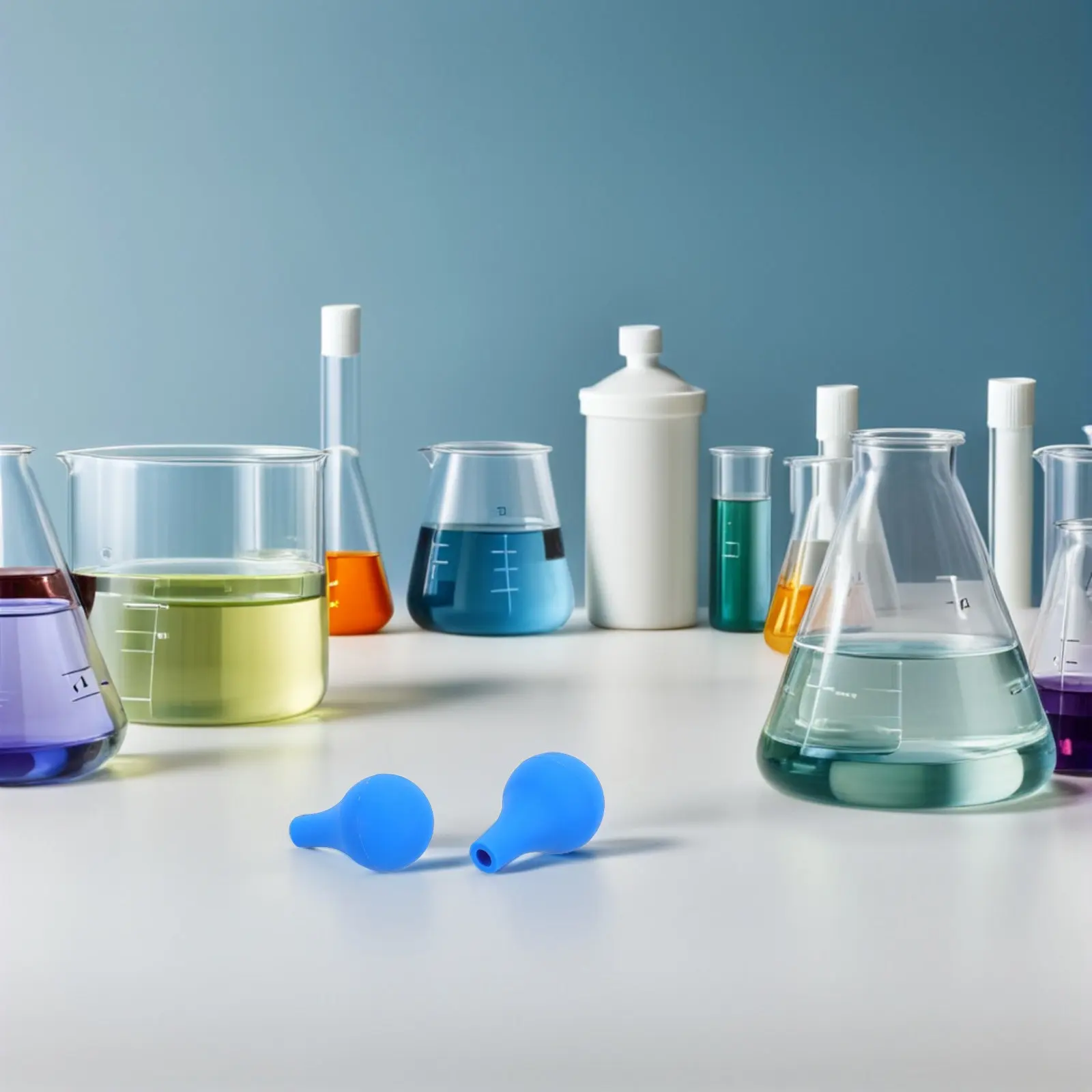 8Pcs Silicone Pipette Ball Accurate Suction Bulb Liquid Transfer Blue Non-Slip Ergonomic Pipette Bulb Flexible Laboratory view 6