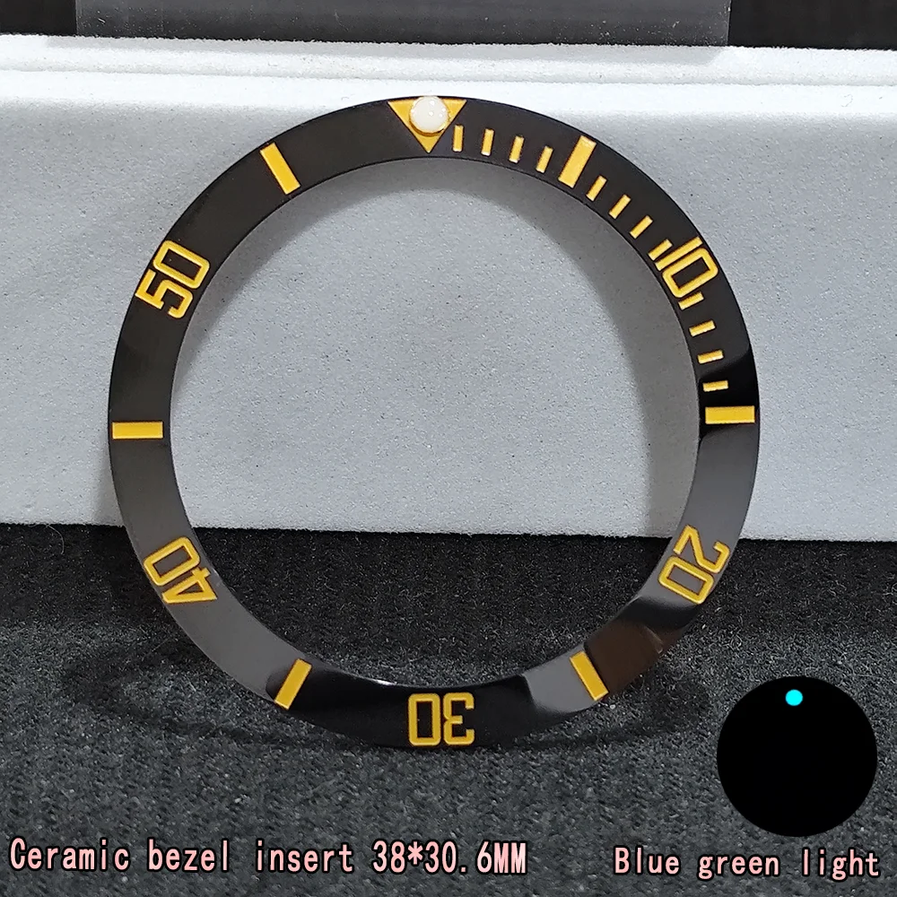 틸트 38mm * 30.6MM 시계 베젤 Lnsert 세라믹 인서 멀티 컬러 40MM 남성용 교체 블루 그린 빛나는 진주 Beautif