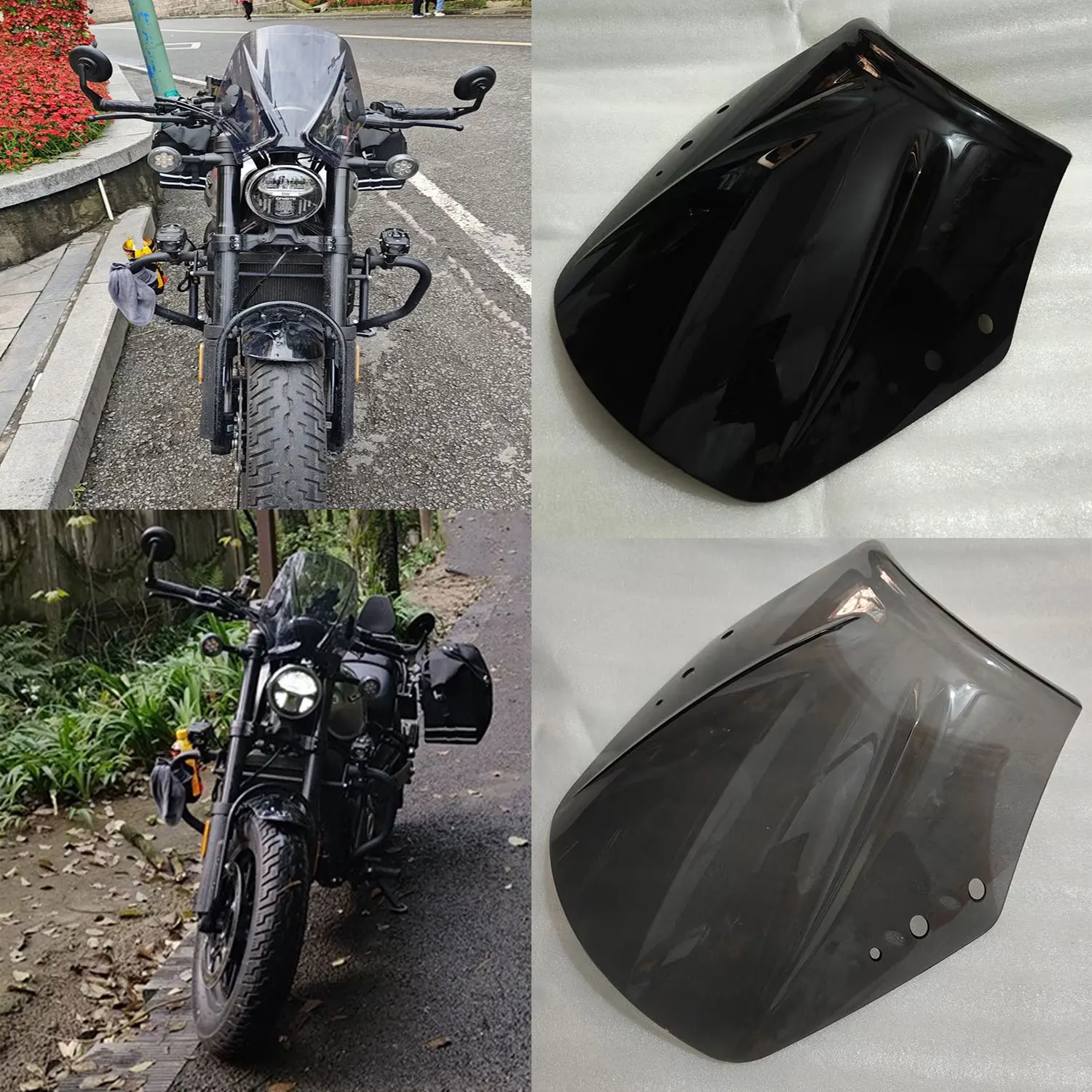 

For CFMOTO 250CL 450CL-C 650MT MT650 450CLC Motorcycle Windshield Windscreen Screen Wind Deflectors Adjustable Bracket 7/8" 22mm
