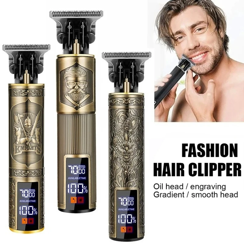 ポータブルバリカンヴィンテージコードレスヘアカットマシン USB 充電ヘアトリマー電気シェーバー理容室男性に適した
