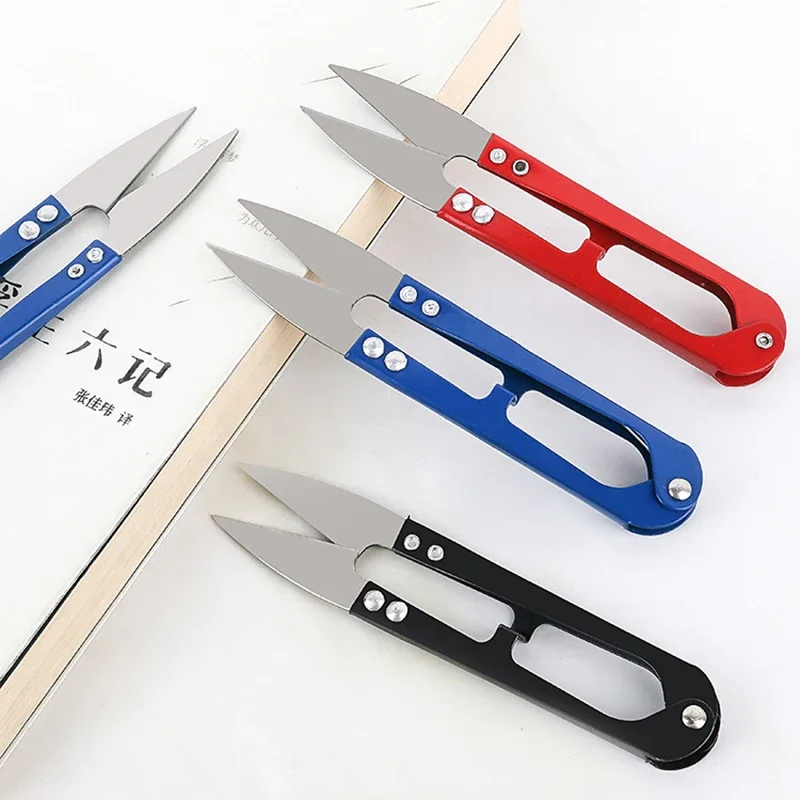 Cor misturada Fio Tesoura, Corte, Costura, Ponto Cruz, Bordado U Linha, Tecido DIY, 5 Pcs, 12Pcs