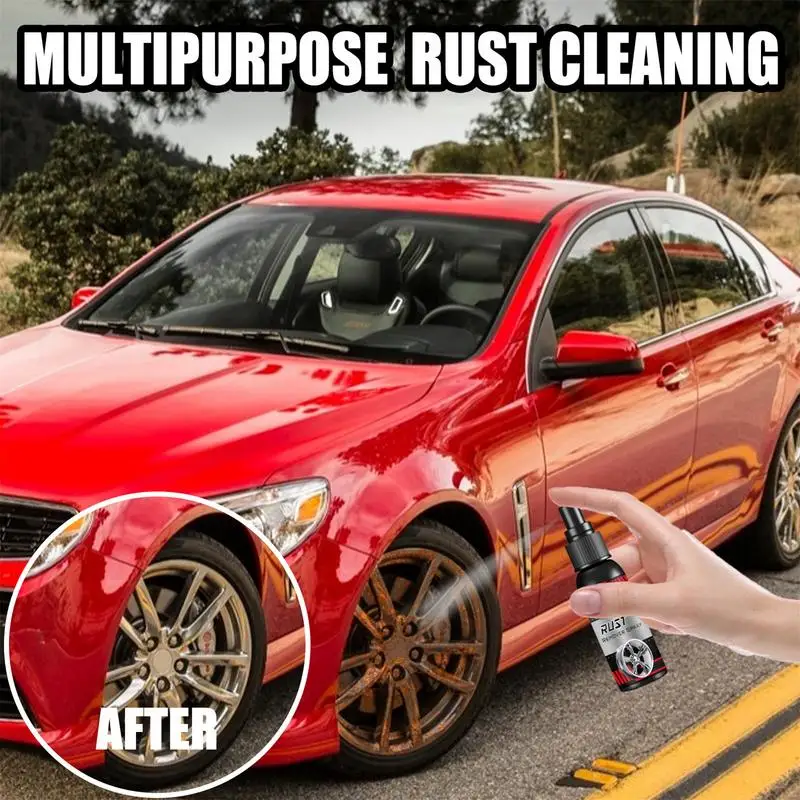 Rust Cleaner Spray 30/100ml Wheel And Tire Cleaner Car Maintenance Cleaning Rust Dissolver Instant Derusting Cleaner For Cars