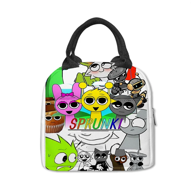 8inch Sprunki Lunch Bag Shoulder Bags For Students Crossbody Bags Large Capacity Lunch Bag Sprunki Box Lunch Bags Cartoon Bags