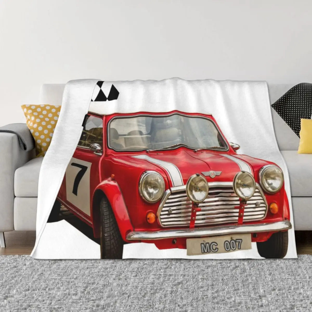 

Retro rally car Throw Blanket wednesday Blankets Sofas Of Decoration Beach Plaid on the sofa Blankets