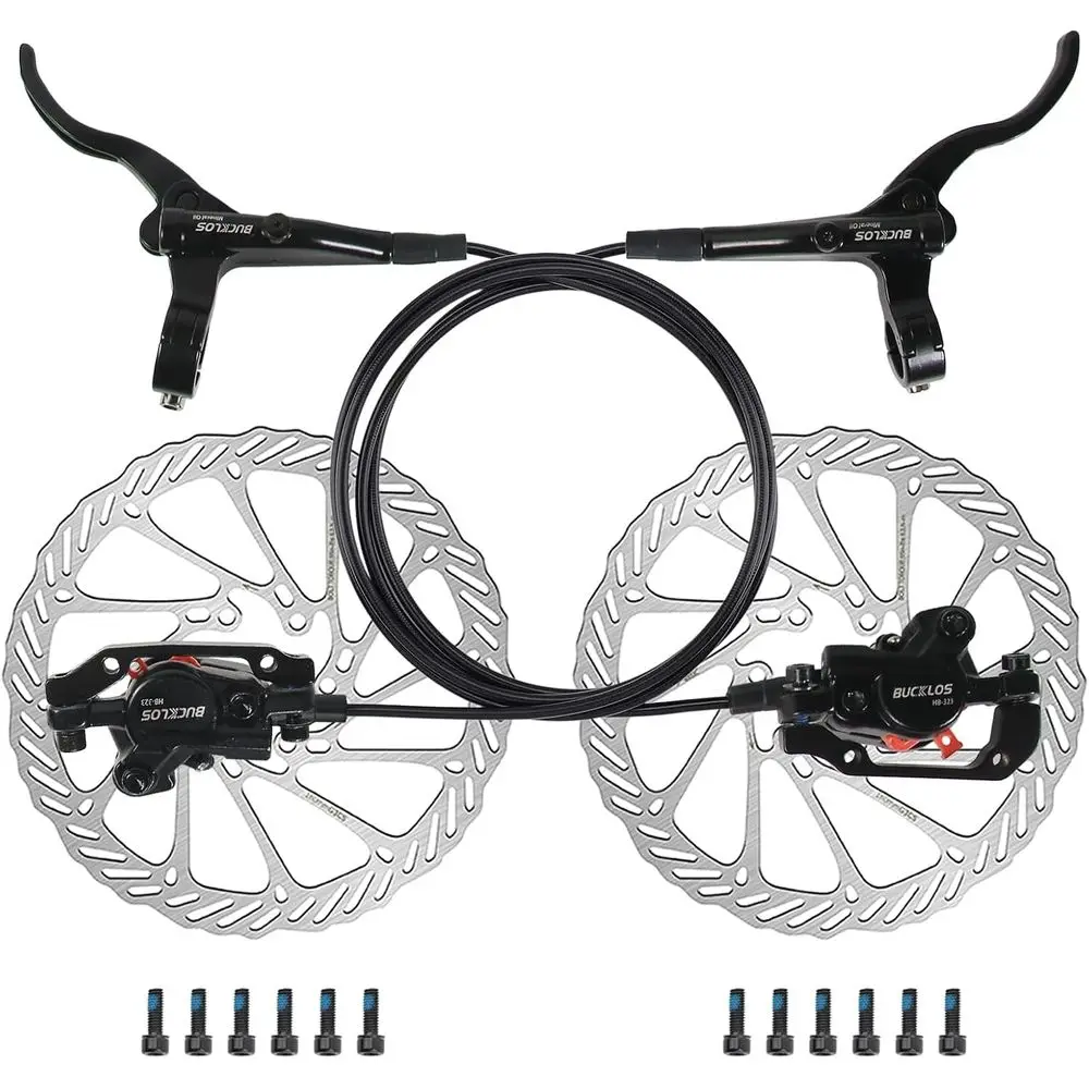 

Mountain Bike Mechanical Disc Brake Kit with Aluminum Levers, 160mm Rotor, Universal Adapter for E-Bikes, Folding Bikes, Scooter