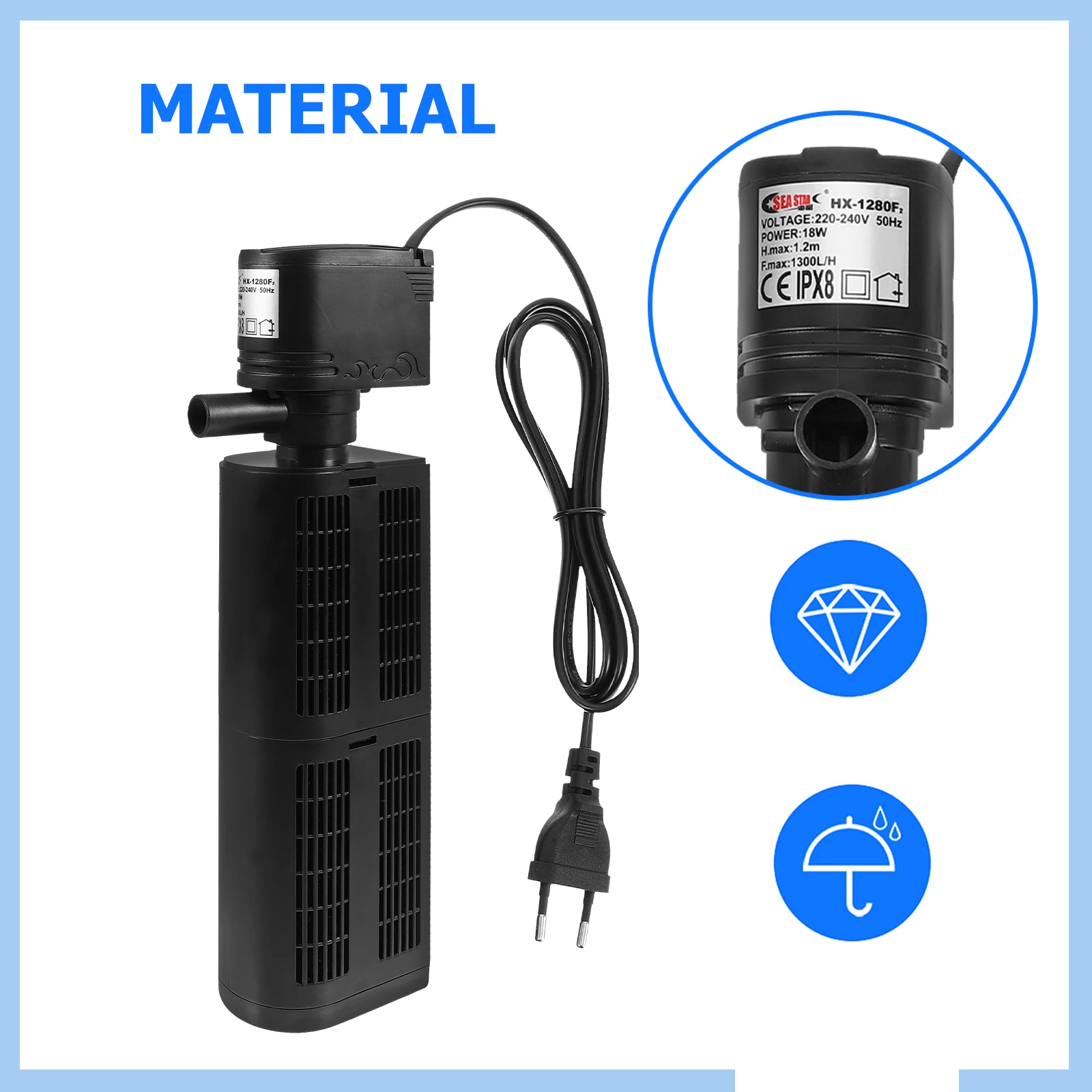 

Aquarium Internal Tank Internal Aquarium Filter Tool for Fish Tank Small Cleaner Professional Oxygenator Pump Pet Supplies