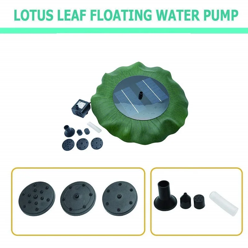 1set Brand New Marine Water Pump Solar Panel Lotus Leaf Floating Water Pump Garden Watering Power Fountain Pools Car Parts