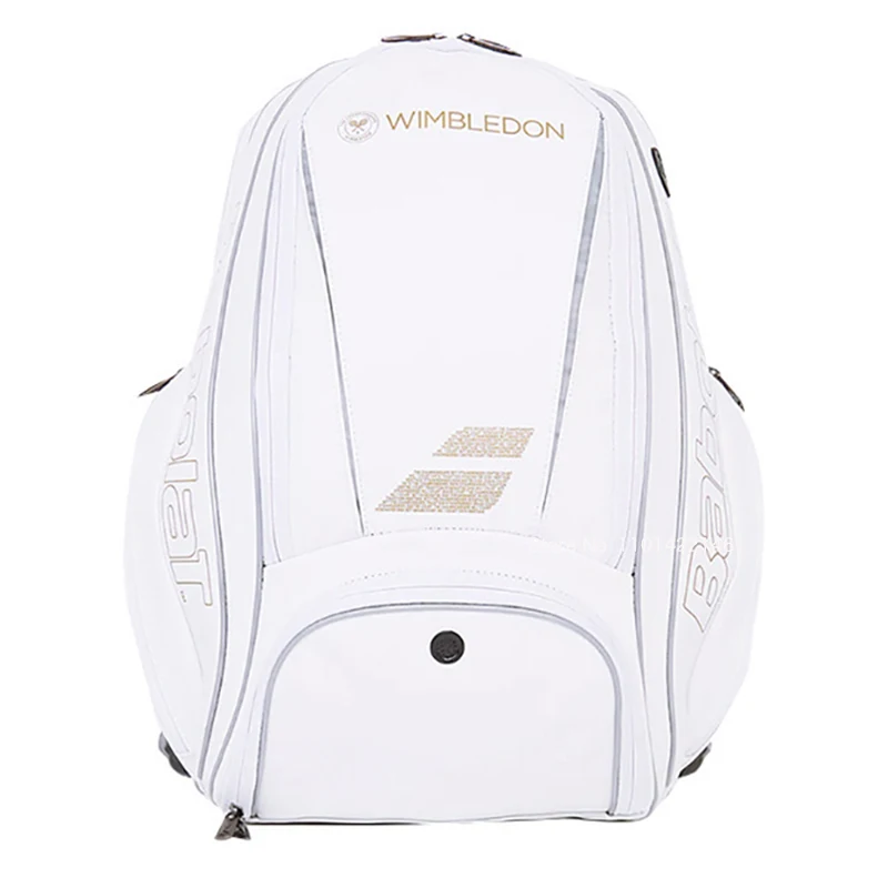 Original Babolat Wimbledon Bag White Tennis Backpack For Women Men With Independent Shoe Bag Holds Up To 2 Rackets