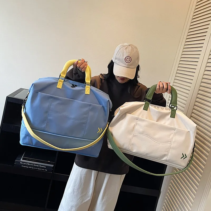 large-capacity-expandable-travel-bag-women's-carry-on-casual-lightweight-handbag-short-trip-fitness-sports-bag-oxford-cloth