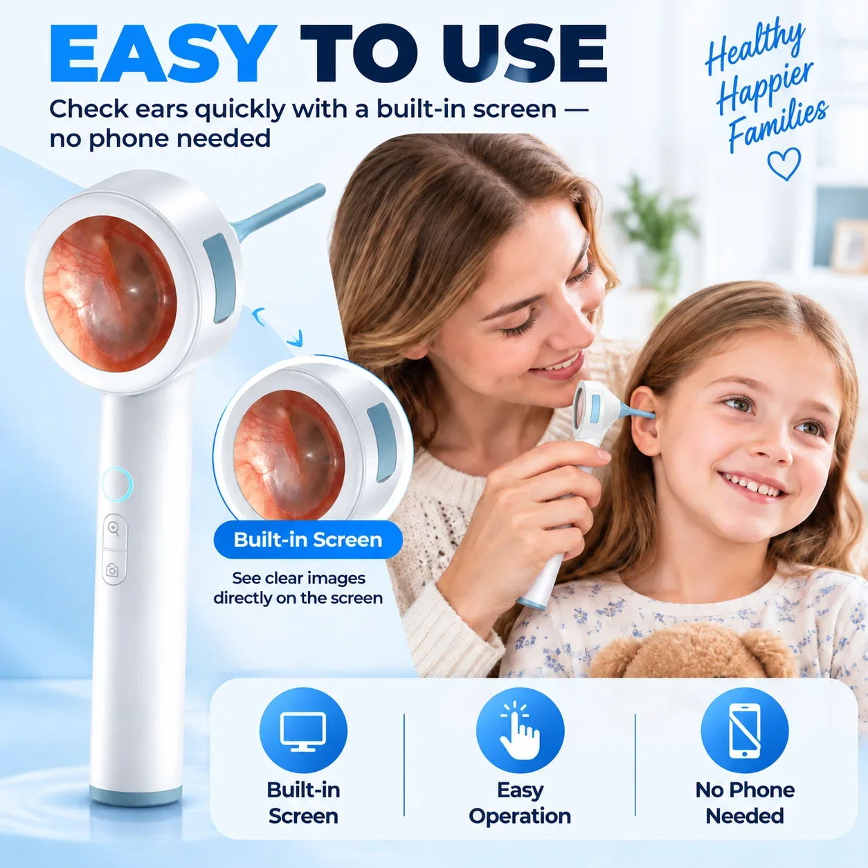 Handheld Smart HD Otoscope 1.3