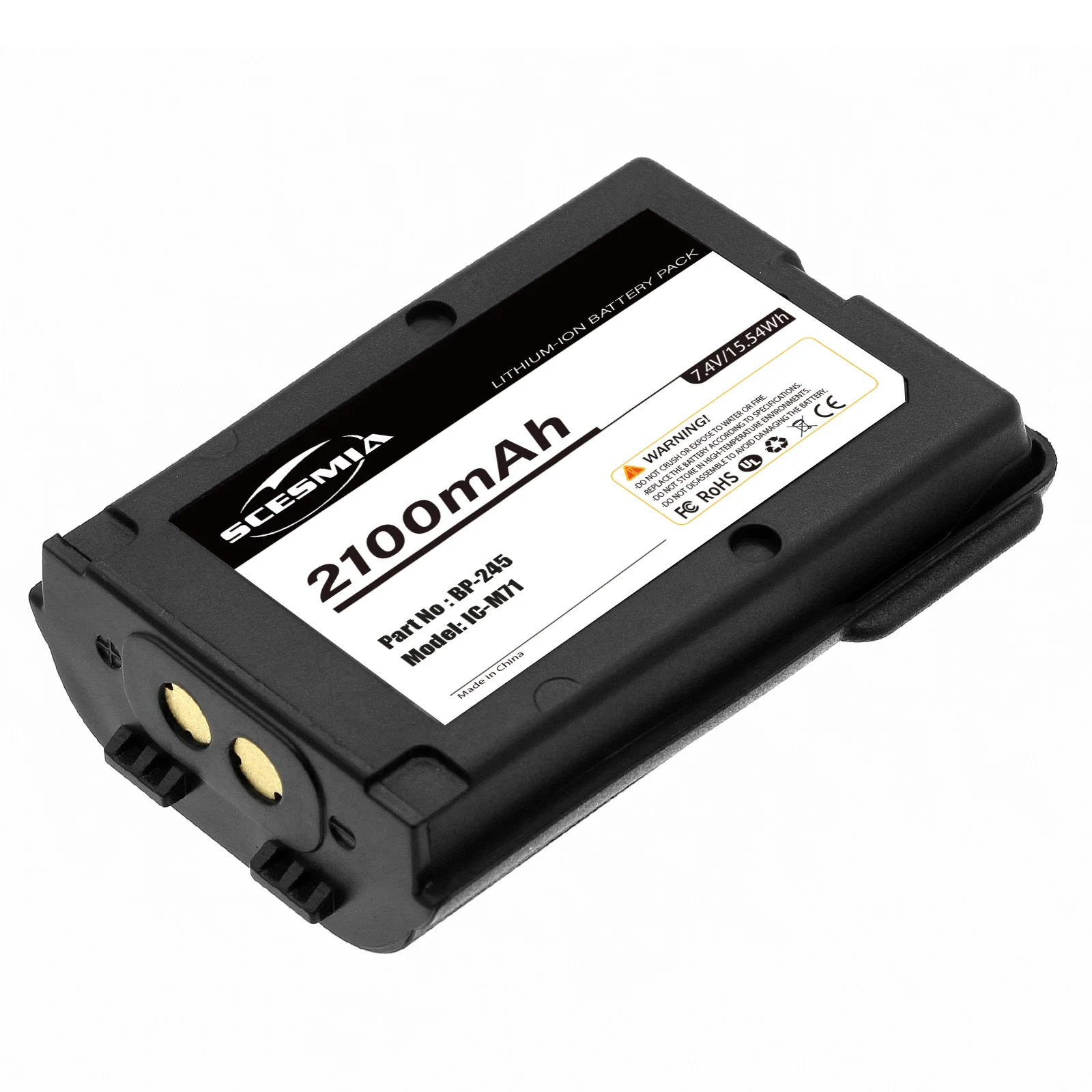 Two Way Radio Battery For Icom BP-245 BP-245H BP-245N IC-M71 IC-M72 IC-M73 IC-M73 Euro IC-M73 Plus 2100mAh / 15.54Wh  7.40V
