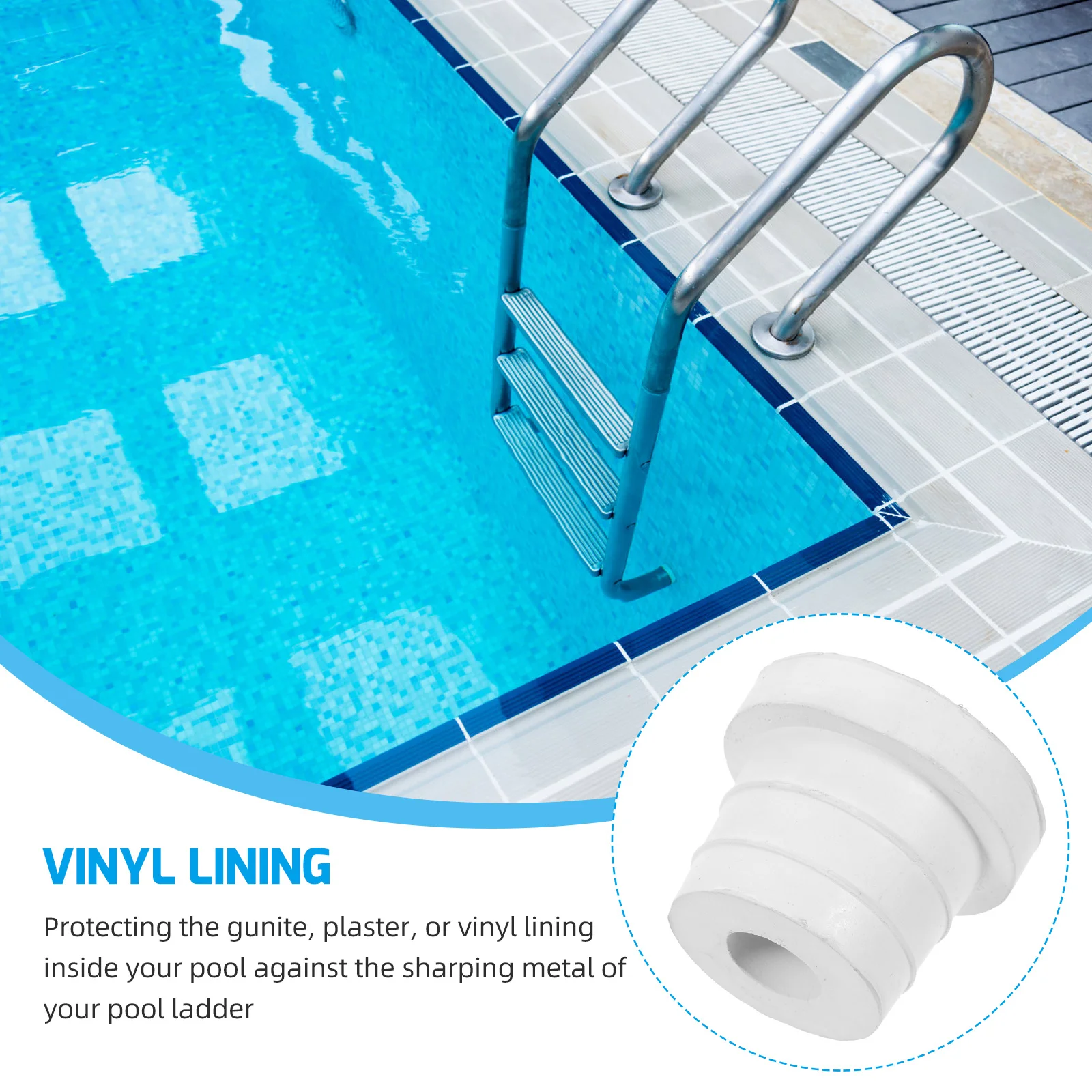 قبعات مصد سلم حمام السباحة، سدادة مطاطية متينة، سدادة حماية أمان، تركيبات حمام السباحة، وسادات مطاطية لأقدام السلم