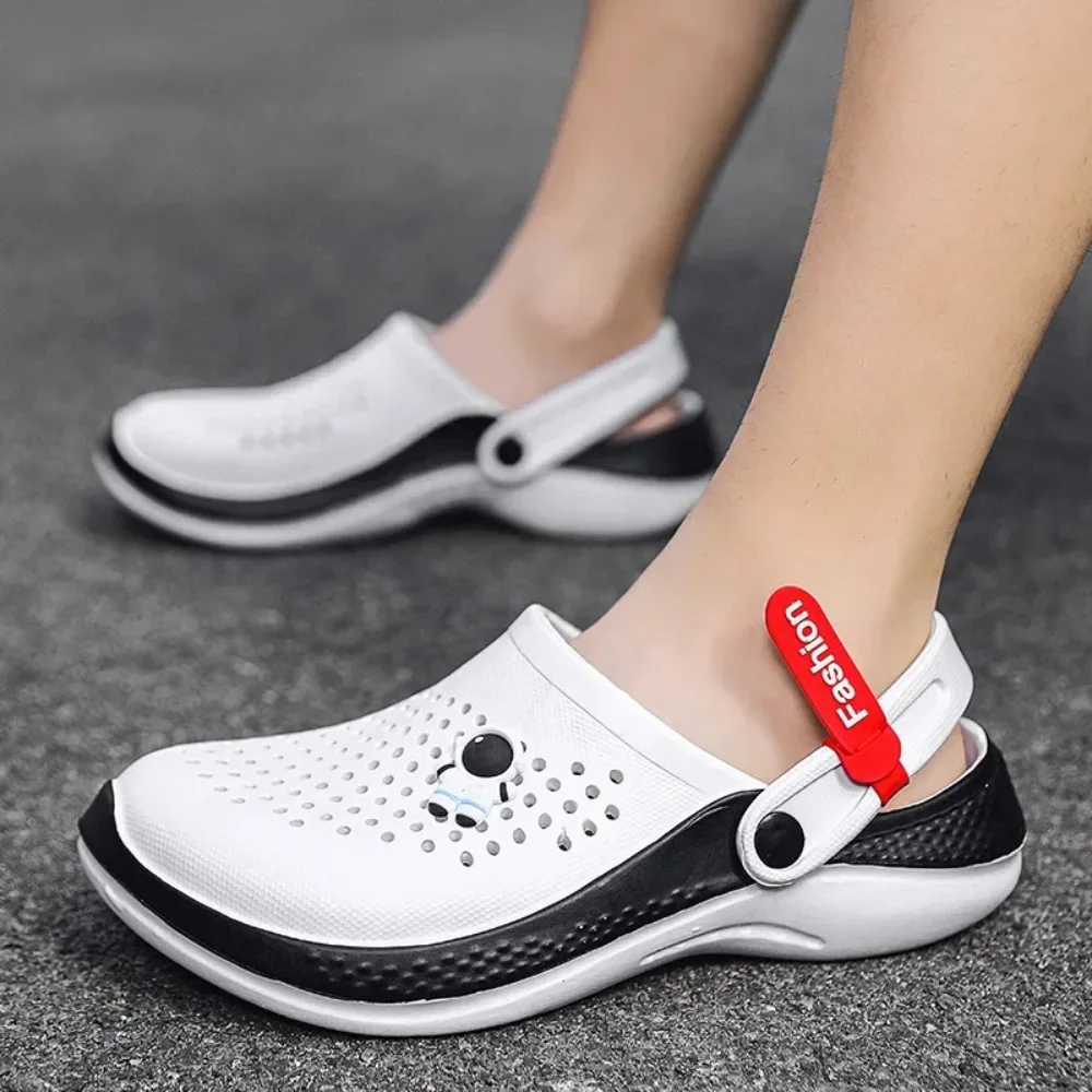 

Trendy Casual Beach Sandals For Men Fashionable Summer Hollow Out Slippers Home Wear Outerwear EVA Sole Unisex Couple Bag Head S