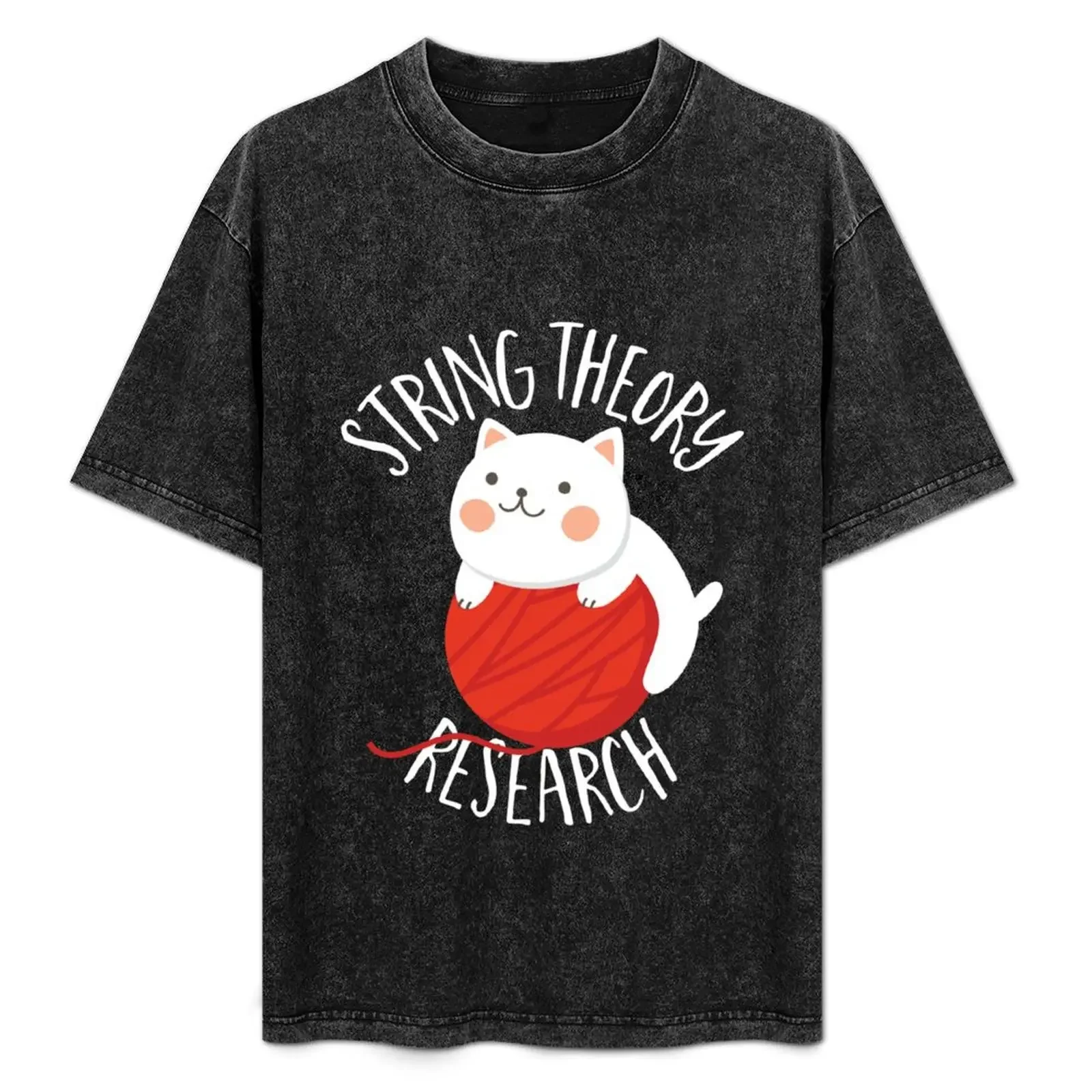 

String Theory Research Cute Cat T-Shirt Luxury man customs design your own Clothing clothing for men