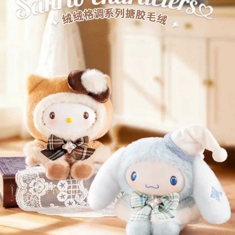 

Genuine Sanrio Fluffy Style Series Vinyl Plush Blind Box Kawaii Bag Pendant Figure Doll Mystery Box Ornament Toys Gift For Girl