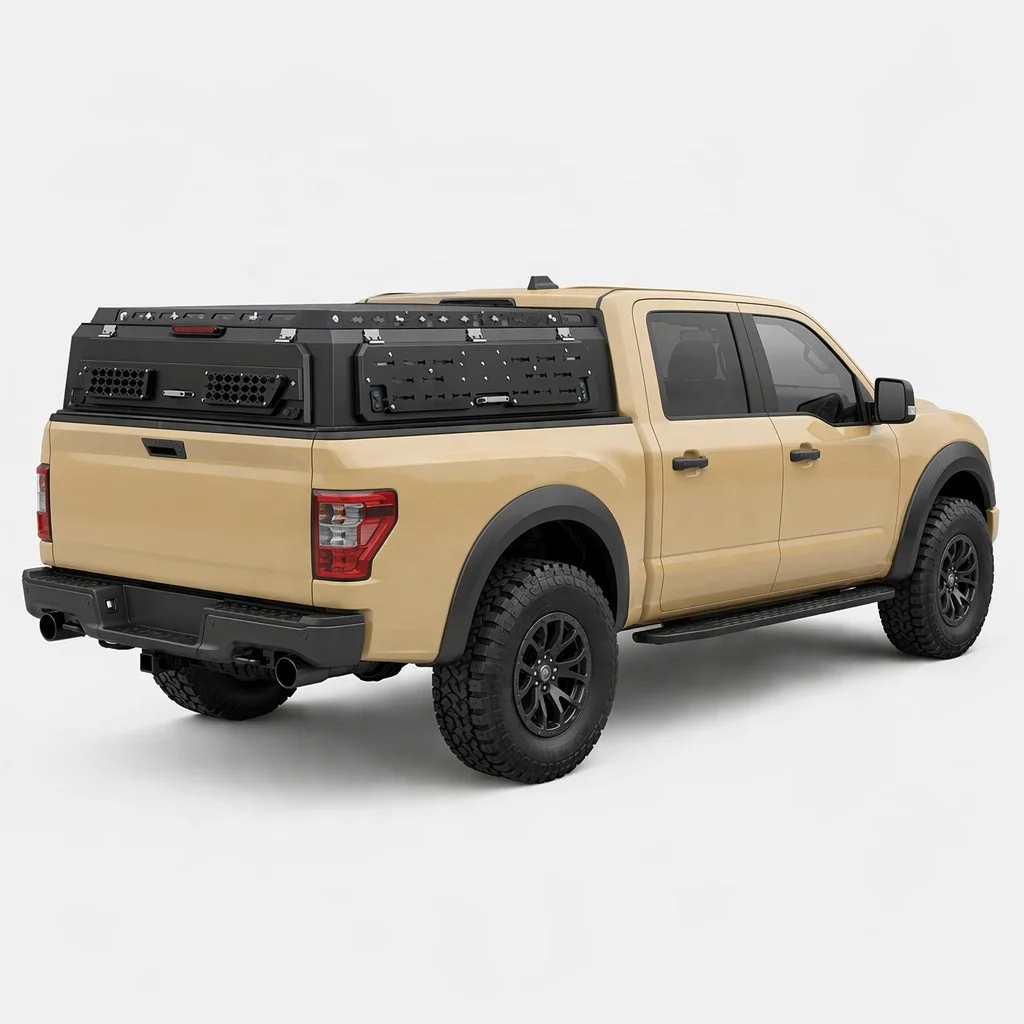 No-Drill Easy Installation Weatherproof Manual Open Heavy-Duty Tonneau Cover Low-Profile Matte Black Aluminum Alloy Bed Navara