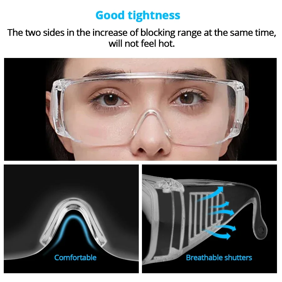 Safety Goggle Anti Splash Dust Proof Work Lab Eyewear Eye Protection Industrial Research Safety Glasses Clear Lens