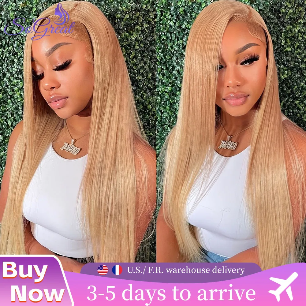 

32 Inch Honey Blonde Wig Human Hair 13X6 13x4 HD Lace Frontal Wigs #27 Colored Straight Human Hair Wigs Pre Plucked For Women