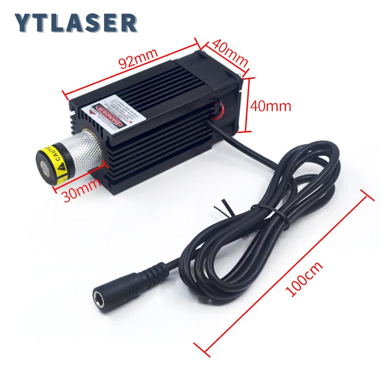 Focusable 638nm Red Dot/Line/Coss Glass Laser Module 100mW 300mW 500mW with Cooling Fan (Free with Standard Bracket and Adapter)