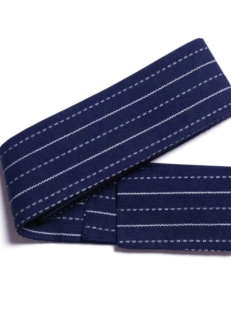 

New Japanese Men's Yukata Kaku Obi - Versatile Wide Waistband with 3D Hand-Tied Knot (No Velcro)