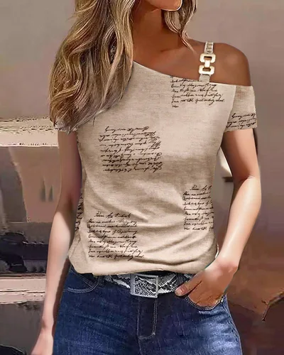 Imagen 2 del producto Camiseta holgada de manga corta con volantes para mujer, Tops elegantes lisos con cuello redondo, camiseta informal sencilla que combina con todo, blusa de calle