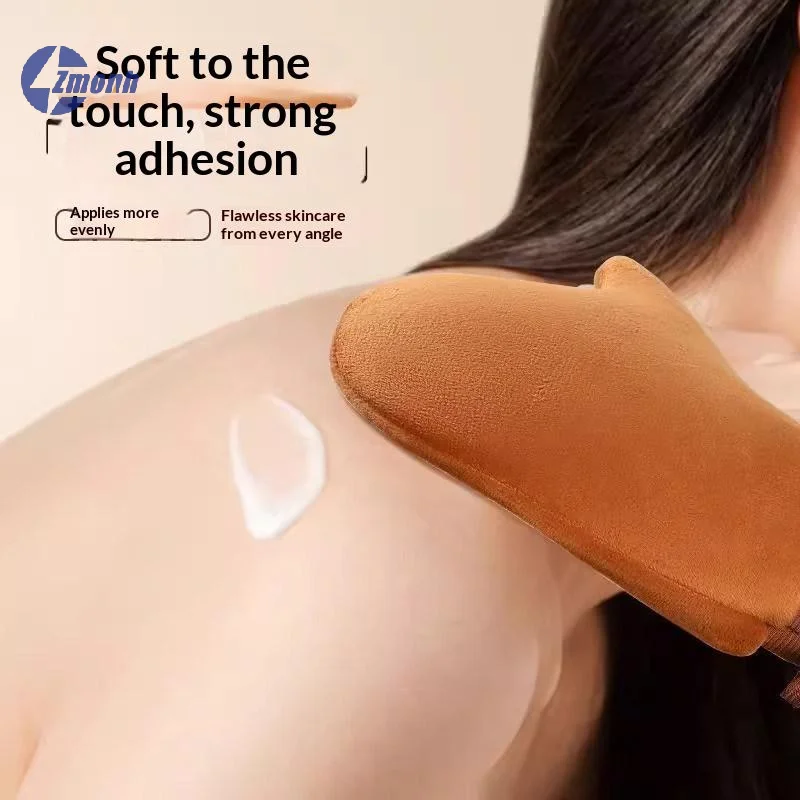 New！Body Lotion Glove Self-Tanning Mitt Double-Sided Prevents Sticky Hands Applicator Quick Dry Flocking Glove Makeup Applicator