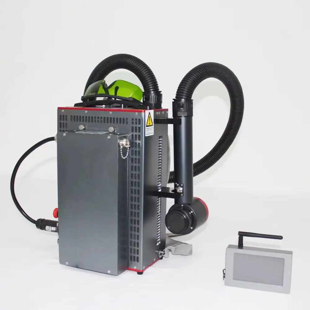 Fiber Laser Cleaning Machine Portable Long Battery Life Time Mini Backpack 100w 200w 300w Laser Cleaner