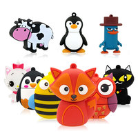 Cartoon Animal USB Flash Drive 128GB 256GB Cute Fox Owl Cat Pen Drive 2.0 Memory Stick 4GB 8GB 16GB 32GB USB Flash 64GB Pendrive