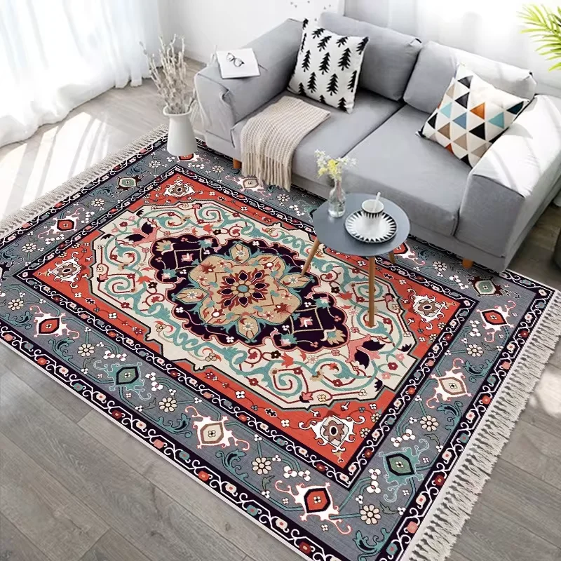 Carpet for Living Room Nordic Light Luxury Non-slip Bedroom Rug Art Pattern Foldable Machine Washable Cloakroom Mat Alfombra 담요