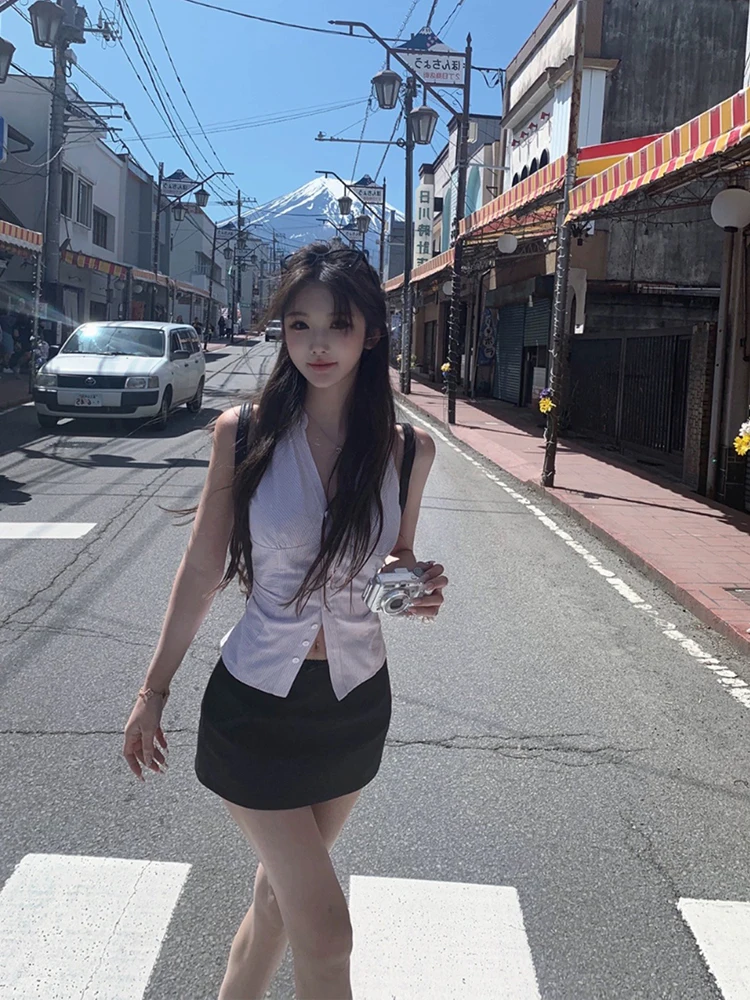 

Стильный комплект из двух предметов: топ и юбка Slim Fit для женщин, летний, для повседневной носки