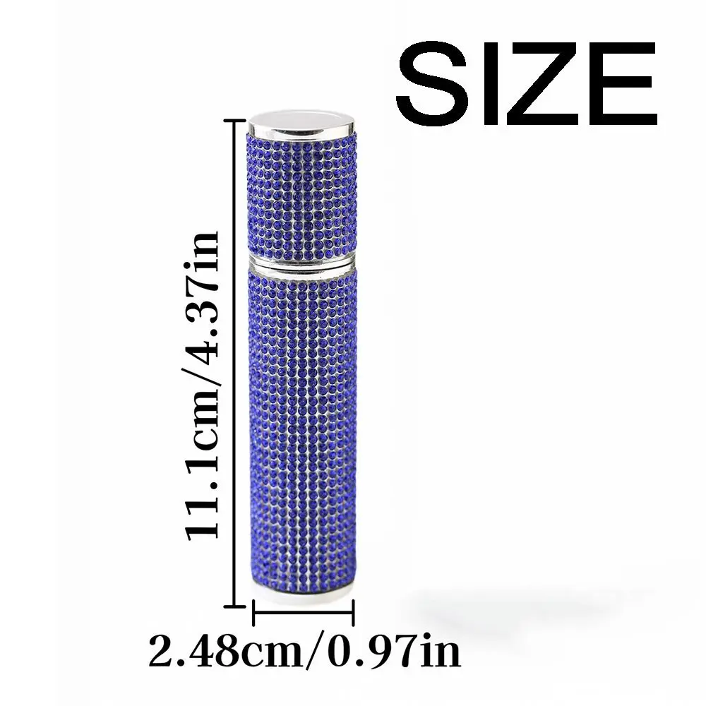 ขวดสเปรย์แบบเติมได้ ขนาด 10 มล. ประดับคริสตัลเต็มขวด ป้องกันการรั่วซึม พ่นละอองละเอียด สำหรับใส่เครื่องสำอาง พกพาสะดวก