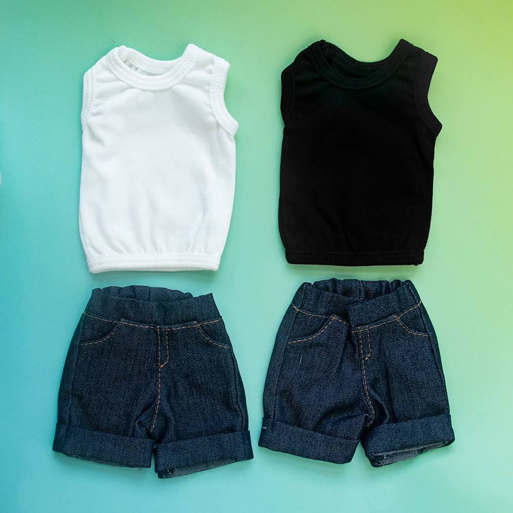 Roupas de boneca bjd, roupas de boneca sd 1/3 1/4 1/6, acessórios de roupas de boneca, jeans casuais, colete, shorts, roupas de brinquedo masculinas e femininas
