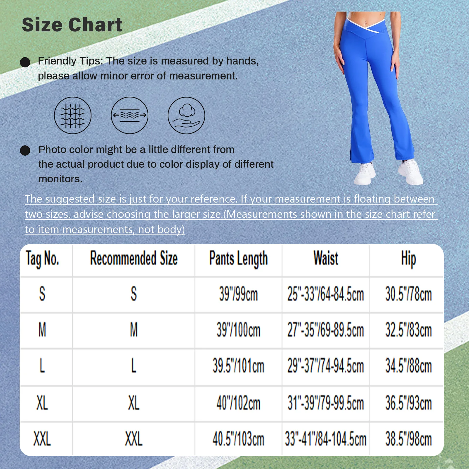Women Stretchy Yoga Workout Flared Pants V-Front Elastic Waistband Sides Split Bell-Bottom Leggings for Workout Fitness Sports