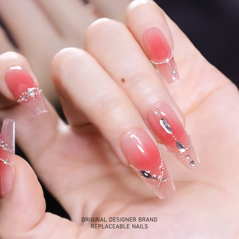 

ZIIIBEYOND The starry nail art is hand-worn, wearing nail flash diamonds, light luxury fairy nail art, the middle ladder ZB33