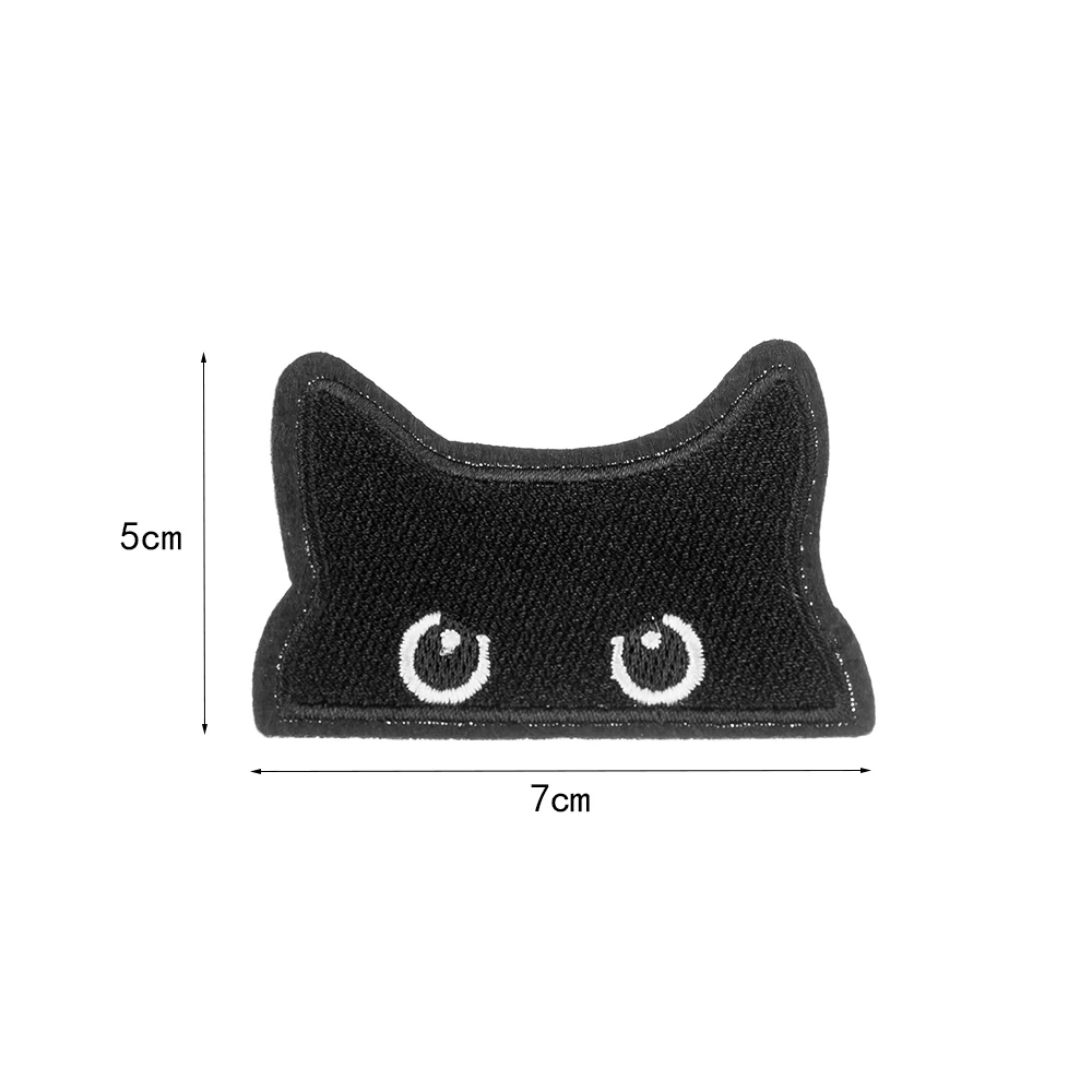 2 Pieces of Black Cat Embroidery Patches DIY Backpack Clothes Tactical Stickers Repair