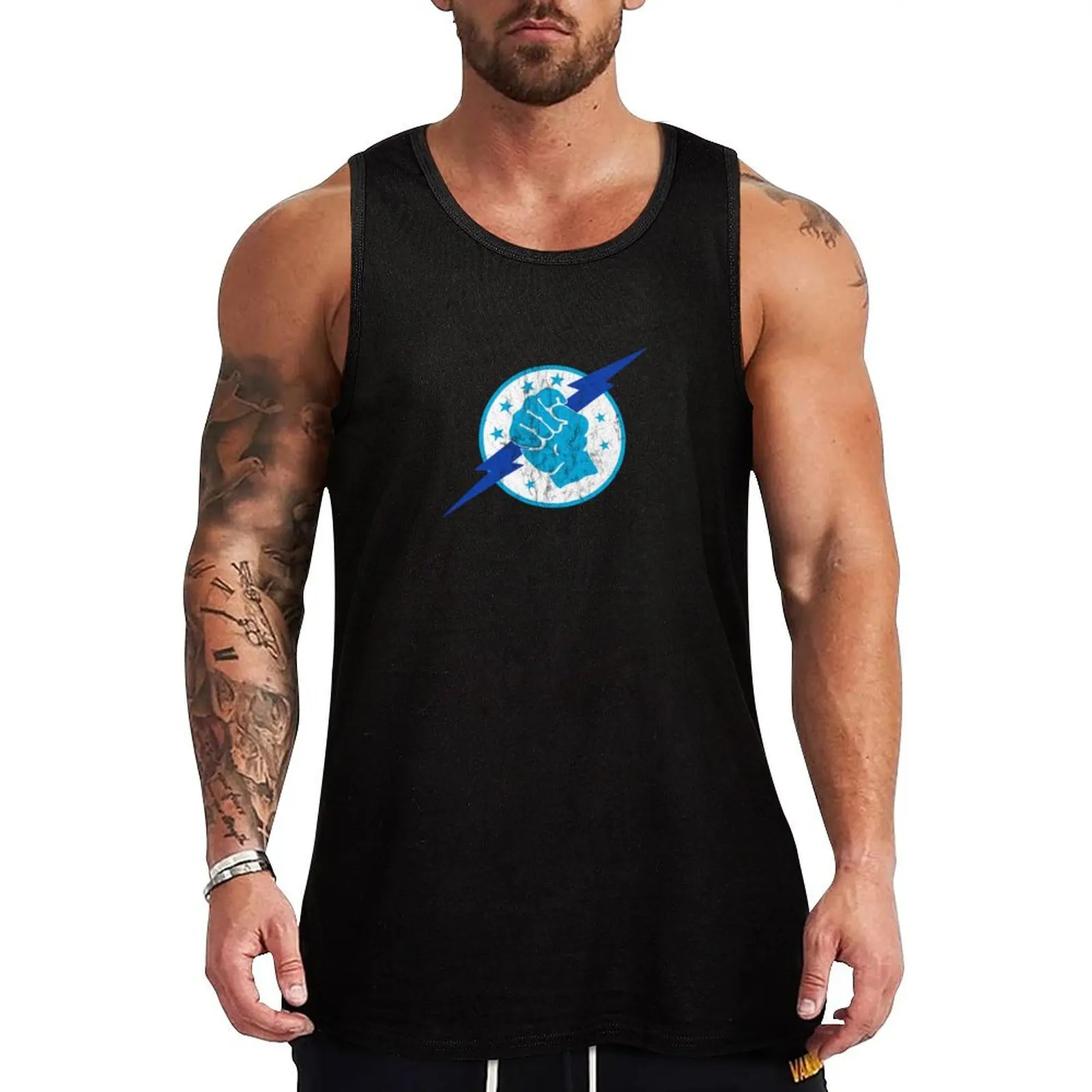

VFA-25 Fist of the Fleet Squadron Top Gun Iceman (distressed) Tank Top gym t-shirts sleeveless man shirts gym accessories men