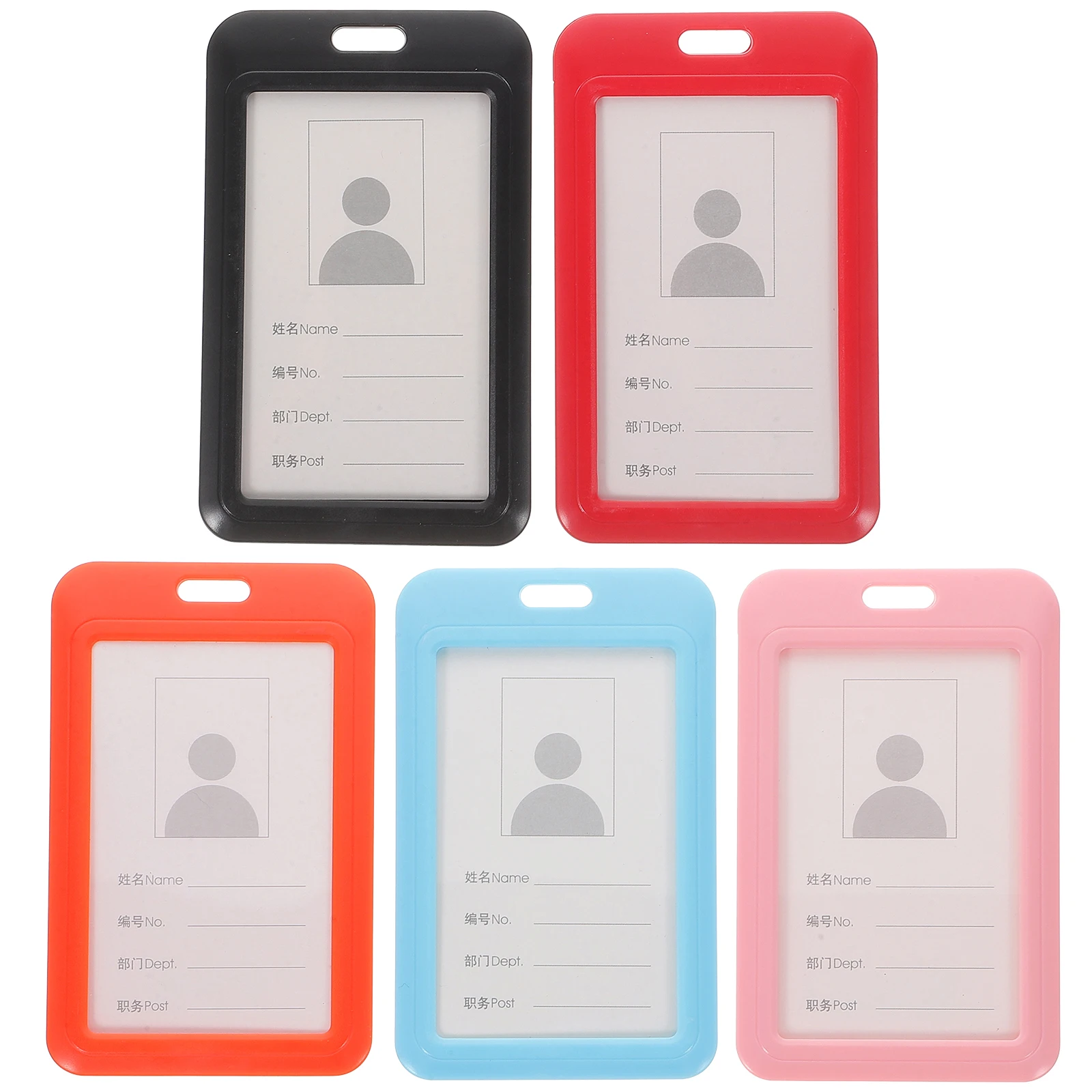 

5Pcs Sliding Cover Id Badge Holder Work Cover Pushable Protector for Employee Bus Pass Credentials Holder