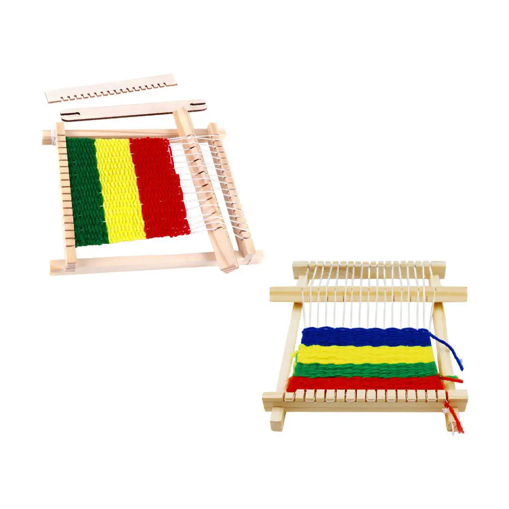 2Sets Handmade Kids Weaving Machine DIY Loom Educational Early Learning Play Intellectual Development Craft DIY Weaving Toy