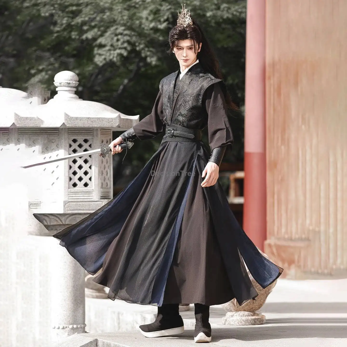 

costume handsome temperament chinese men hanfu set knight-errant daily cool hanfu outfit martial arts drama performance