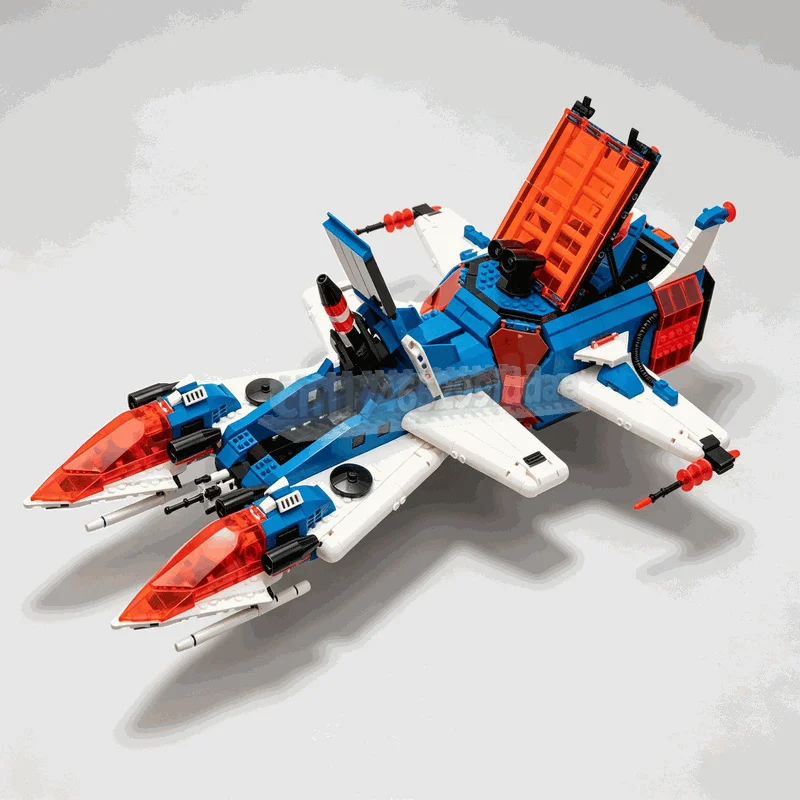 2933PCS Deep Freeze Defender Remake Space Fighter Jet Model MOC Building Blocks DIY Creative Assembly Puzzle Toy Gifts Display