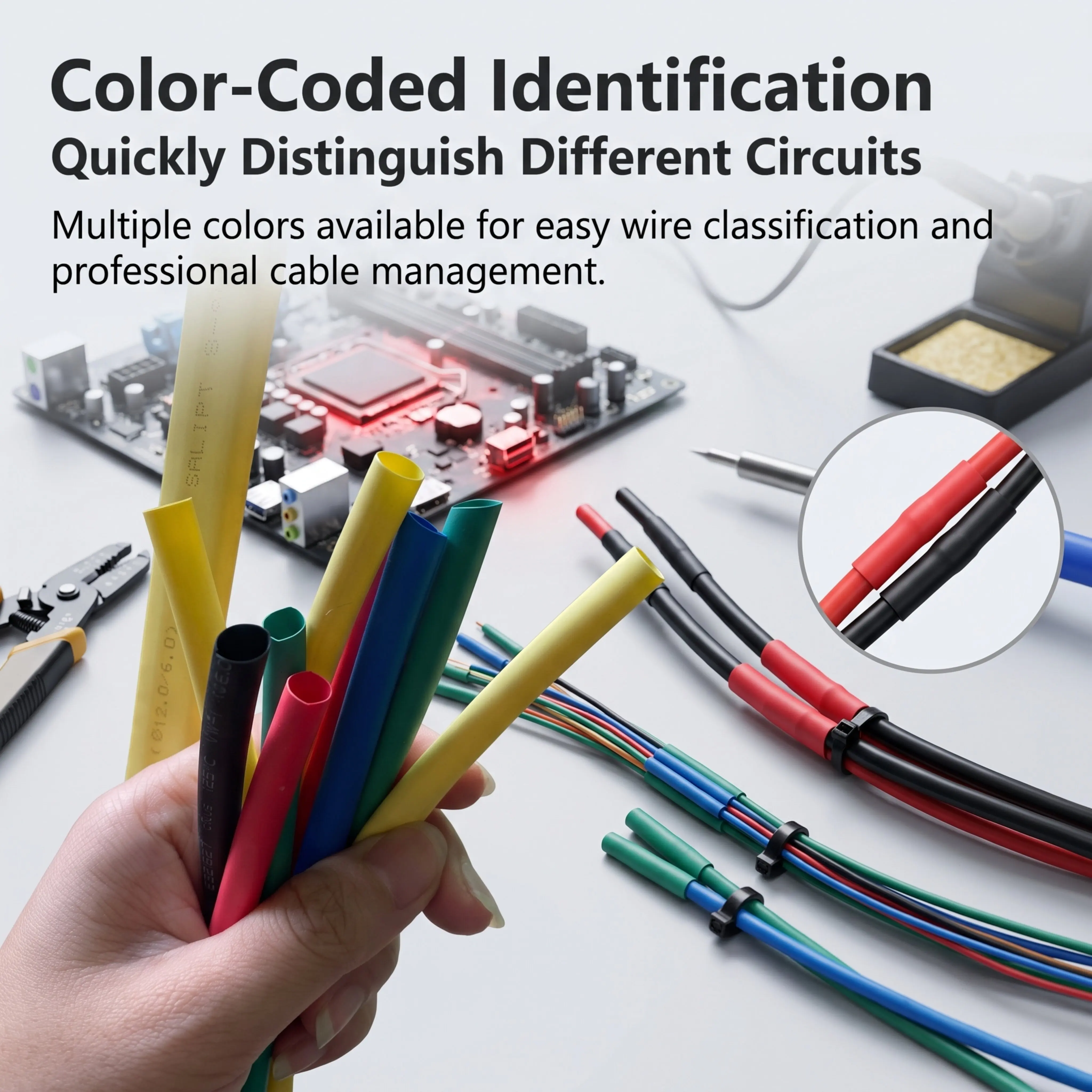 Blue PVC Heat Shrink Tubing High Shrink Ratio Insulated Waterproof Shrink Tube Cable Wrap Electronic Wire Insulation Protector