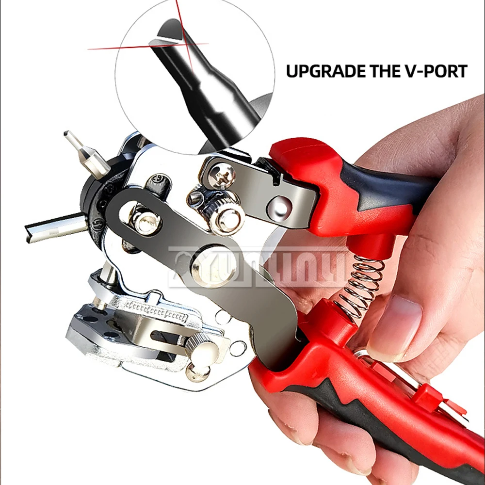 V-shaped Puncher Pliers Hole Punching Machine for Paper Card Fabric Belt Leather, Round Hole Puncher Household Drilling Tools