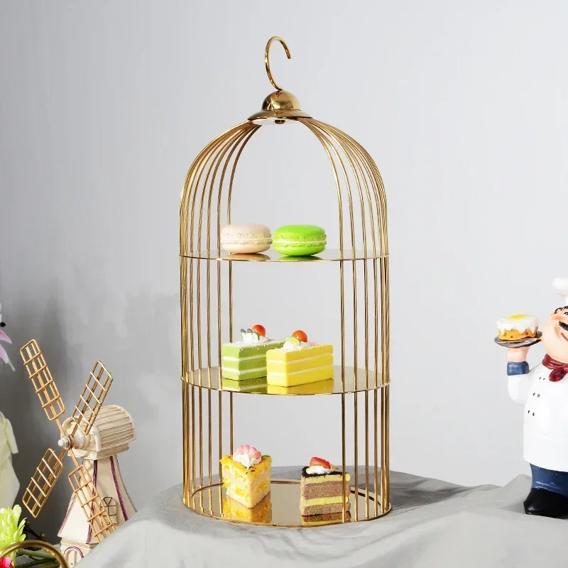 Hotel Multi Tier Afternoon Tea Dessert Stand Stainless Steel Creative Cake Display Buffet Serving Table